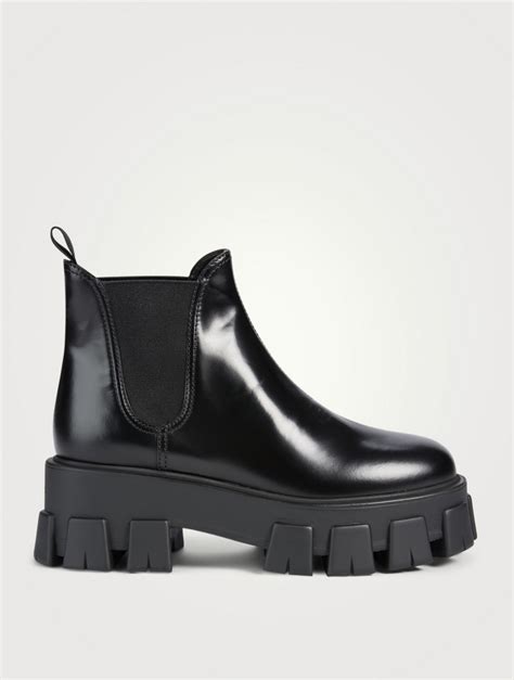 prada monolith leather platform chelsea boots